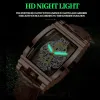 Watches 2023 Fashion Men'S Watches Patent Tonneau Type Square Watch Transparent Skeleton Watch Sports Waterproof Luxury Leather Watch
