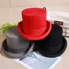 Ull platt man topp hatt mode fedora hattar mångsidiga panama trollkarl cap gentleman cylinder rem steampunk unisex elegant 240417