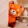 Fyllda plyschdjur Ny fylld anime Figur Dock blev Red Panda Plushie Doll Fluffy Hair Red Raccoon Animals Kram Kasta kudde till dina barngåvor