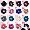 Accessoires de cheveux 117 styles Lady Girl Scrunchy Ring Elastic Bands Pure Color Leopard Plaid Grand Intestin Sports Dance Scrunchie Hair OTYTP