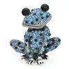 Brooches Wuli&baby Lovely Vintage Frog For Women Unisex 4-color Cartoon Sitting Animal Party Casual Brooch Pins Gifts