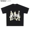 Camisetas masculinas Camiseta de algodão Homem Hip Hop T-shirt Retro 90S Streetwear Anime Harajuku Moda de manga curta Tops Roupas góticas q240425