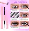 DIY 280pcs Eyelash Clusters with Bond and Seal Tweezer Comb Mascara Wand 30P D Curl 8-10-12-14mm Mix Individual Lashes Extension Kit