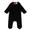 Jednoczęściowe dziecko romper footies czarne welurowe tylne ubrania dla dzieci długie rękawy żebrowane kombinezony chłopiec i dziewczęta ubrania zimowe romper