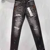 Mens Designer Purple Jeans Biker Slim Fit Motorcykelcyklister denim för sköljning gör gamla hiphop kvinnors gata mode mans svarta byxor ivrs