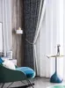 Kurtyna wysoka precyzyjna rdzy zasłony zaciemniające światło luksus nowoczesne proste wykonane w salonie okno sypialni zasłony szary niebieski