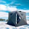 Tenten en schuilplaatsen verdikte wintervissen Buiten Tent Pentagonal Quick Open 4-5 Person Ice House Cold Proof draagbaar brandhout warm