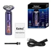 Rasage électrique à tête flottante Kemei 3D Original pour les hommes Rasage du rasoir et rasage rechargeable de la barbe étanche 240420