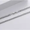 Platinum Plaked Simple Chain Collar de Plata Hombre Jewelry Original Silver 925 Mens Necklace