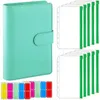 Budget Book Loose Leaf Waterproof PVC Cash Envelope Binder Planner For Home Colorful PU Leather Notebook