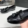 Casual Shoes Genuine Leather Tassels Woman's Luxury Loafers Flats Fashion Slip-on Walk Formal Business Mujer