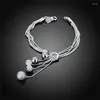 Link armbanden zilveren kleur charme kralen hanger armband mode sieraden mooie straatstijl voor vrouw topkwaliteit druppel H243