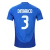 2024 Italys Soccer Jerseys 24 25 Scamacca Immobile Chiesa Итальянские футбольные рубашки Raspadori Jorginho Barella Bastoni Verratti Maglia Long Rideved Версия игрока