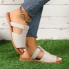 Sandalen 2024 Hochzeitsschuhe für weibliche Sommer modische Frauen großer Temperament Flat Leder Zapatos para Damas en Oferta