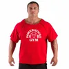 Palestra abbigliamento oversize fitness che corre maglietta da uomo o-shirt cotone bottonbuilding camicie sportive tops da palestra da palestra che allena maglietta 240425