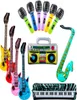 Autres fournisseurs d'événements fournit 13 places de jouet de rock star gonflable Set 1 radio 4 guitare 6 microphones saxophone clavier piano prop1899285