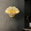 Vägglampa kinesisk stil för vardagsrum sovrum sovrum koppar handgjorda målar hem dekor belysning fixtur inomhus blommor sconce