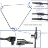 Accessoires Triangulaire Pliant Landing Net pour la pêche en acier inoxydable Scoop Net Hollow Hand Net 40cm60 cm