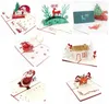 3D Pop -Up Holiday Greeting Cards jelenie Jezus Reindeer Święta Święta Dziękczynienia Vintage Składane powitanie Dziękuję Karta Bożego Narodzenia7700573