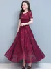 Vintage niebieskie ubrania dla kobiet maxi sukienka szyfonowa kwiecista impreza elegancka boho letnia koreańska moda długie eleganckie sukienki wieczorne 240424