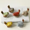 6pcs/set keramische objecten vogels standbeeld home decor porselein ekstation ornament decoreren studie decoratie sparrow tits figurine model 240411