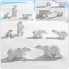 Garden Decorations 6 Pcs Mini Polar Bear Cute Desk Decor Office Adornment White Figurines Resin Statues Miniature Sculpture