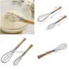 Roestvrije eigereedschap staal 10/12inch eieren klopper handmixer blender whisk houten handgreep keukengadget groothandel lx2826 druppel d dh8di s le h8di