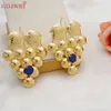 Fashion Purple Crystal Grape Leaf Earrings Elegant Smooth Irregular Geometric Fruit Gold Color Copper Drop Earrings For Women 240419