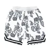 Summer New Cashew Flower Shorts Men's Hip Hop Loose Casual Basketball Five Quarter Pants