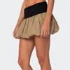 Rokken 2024 Dames Zomer Bubbelrok Casual contrast Kleur Elastische mini A-lijn Short voor Beach Vacation Club Streetwear