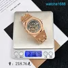 AP Movement Wrist Watch Royal Oak Series 15407or Rose Gold Hollow Double Pendule Watch Men's Fashion Business Causal Business Mécanique Sports