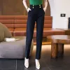 Capris Abbigliamento e Capris Skinny Sturatura dei pantaloni per le donne Leggings Office Pantaloni Harem da donna Slim lavorare Outfit in vita High Waist Cotton