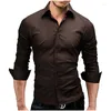 Men's Casual Shirts Men Shirt 2024 Spring Brand Business Slim Fit Dress Male Long Sleeves Solid Color Camisa Masculina 4XL