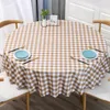 Table Cloth Nordic Style Plaid Tablecloth Cotton Linen Map For Desk Soft Cover Pendant Tea Pad Meal