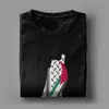 Herren-T-Shirts Palästinensischer Keffiyeh Palästina-Karte T-Shirt für Männer Vintage 100% Baumwoll-T-Shirt Runde Hals Kurzarm T-Shirts Geschenkkleidung T240425