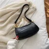 Shoulder Bags Stone Small Chain Pattern PU Leather Armpit For Women 2024 Lady Fashion Wild Crossbody Bag Female Travel Handbags