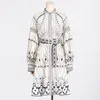 416 XL 2024 Milan Runway Dress SPring Summer Long Sleeve White Yellow Womens Dress Fashion High Quality boka