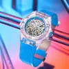 New ONOLA Double Flyer Fully Automatic Mechanical Watch Men's Silicone Tape Waterproof Watch