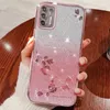 Mobiltelefonfodral Floral Rhinestone Bling Soft Case för Motorola Moto G9 Plus Play G8 Bevarat blommönster Telefonfodral med ringstativ Holder 240423