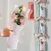 Vases Mini Crochet Flower Bouquet Graduation Graduation Trime Fleur Bouquet Crochet Fleurs tissées avec lampe LED Cadeaux de la Saint-Valentin