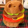 Animales de lujo rellenos Capybara Plush Juguete en forma de un juguete de felpa de hamburguesas de 20 cm/7.87 pulgadas
