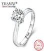 Yhamni Luxury 18K White Gold Rings Silver 925 Gioielli Famiglia nuziale per donne 20ct Lab Diamond Engagement Ring3230524