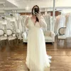 Maternity Dresses Womens A Line Maternity Dress for Photoshoot Long Sleeve Deep V Neck Maxi Photography Gowns Tulle Bridal Wedding Dress