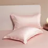 Lanlika Frauen rosa Natur 100% Seiden Bettwäsche Set Beauty Duvet Cover Flachblatt Queen Kingsking Bett Leinenkissenbezug für Schlafgeschenk 240425