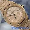 AP Athleisure Wrist Saat Royal Oak Serisi 67653or Hammer Gold Craft Genellikle Frost Gold olarak bilinen daha parlak kuvars kadınlar izle doğru zamanlama