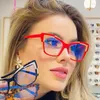 サングラスフレーム2024ファッションパッチカラーフレームアンチブルーグラス女性ビンテージスクエア光学コンピューター眼鏡