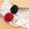 Kettingen Nieuwe imitatie Pearl Flower Choker ketting Damesketting op de nek Wit Wit Bloem Rose Choker Sieraden Koreaanse Y2K -accessoires