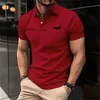 Polos masculine New Mens Classic Classic Courte-manche à manches courtes Top Summer Top T-shirt Collier surdimension