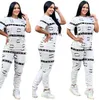 Fashion new Womens Tracksuits designer full printed sport suits short-sleeve shirts Tops and jogging pants two piece sets outfits Sportswear tracksuit