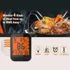 Tuya Digital Bluetooth Smart BBQ Thermometer LCD -Bildschirm Küche Kochen Fleisch Thermometer Wassermilchöltemperaturmesser 240423